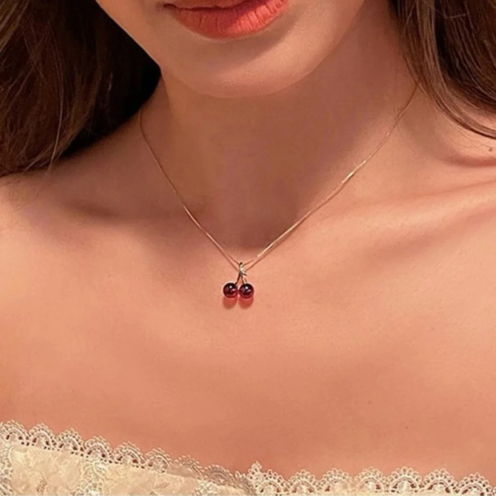 ⚠️Clearance Cherry Pendant Necklace Yellow Gold - Picture 2 of 4